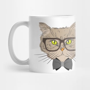 Hipster Cat Kitten Spectacles Eye Glasses Funny Cute T-Shirt Mug